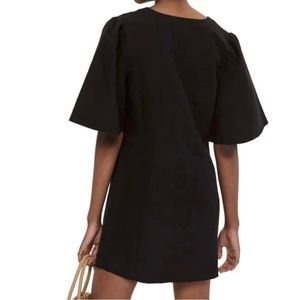 NWT dark blue linen, angel-sleeve shift dress by Topshop, size S